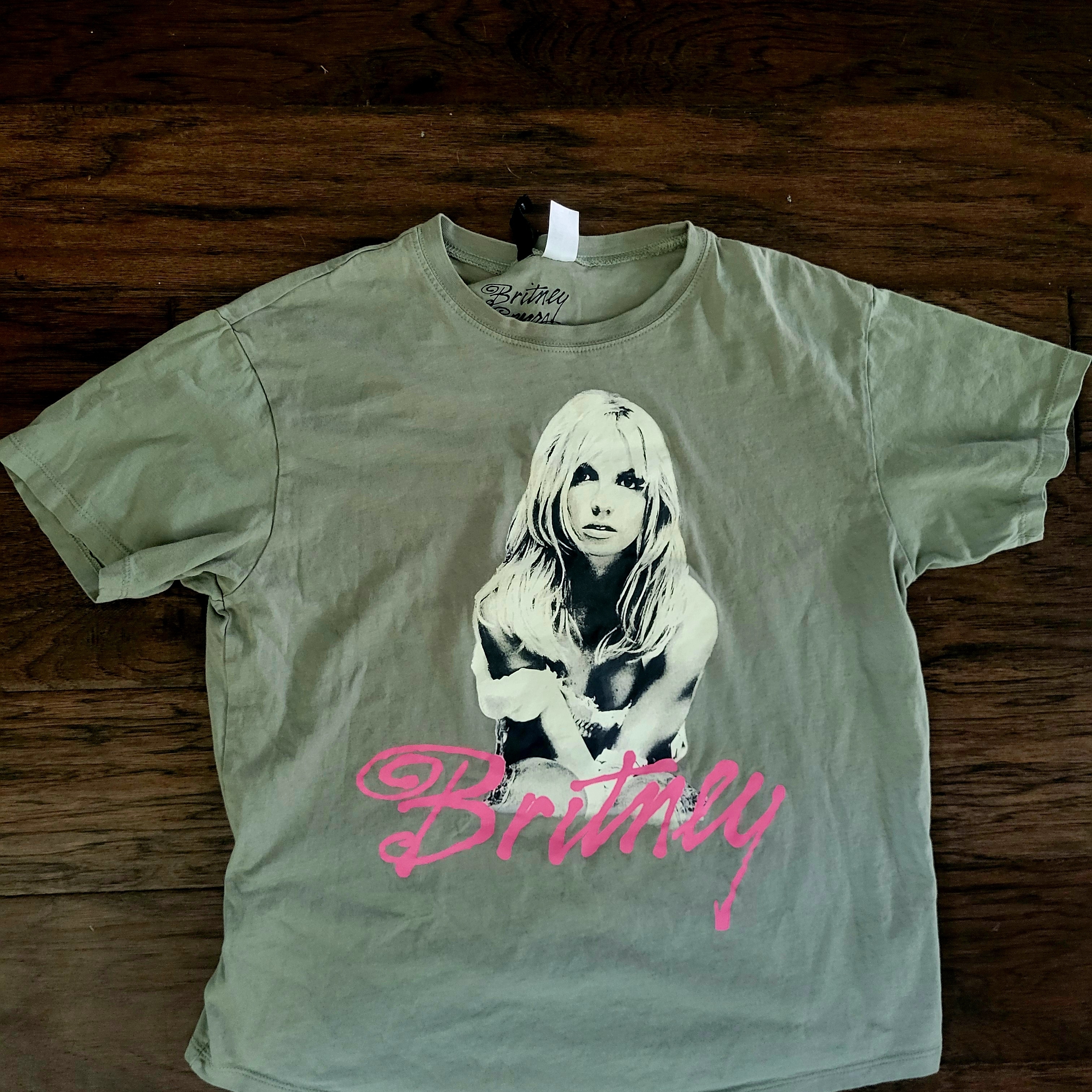 Britney Spears Tshit Olivewith Pink Britney Picture Britney Spears Tshit Olivewith Pink Britney Picture
